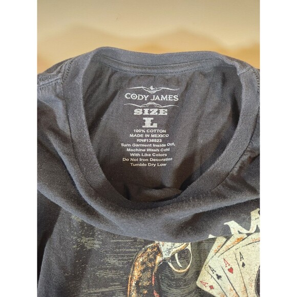 Cody James Men's‎ Guns & Spades Graphic Never Fold T-Shirt Size Large Black - Picture 3 of 5